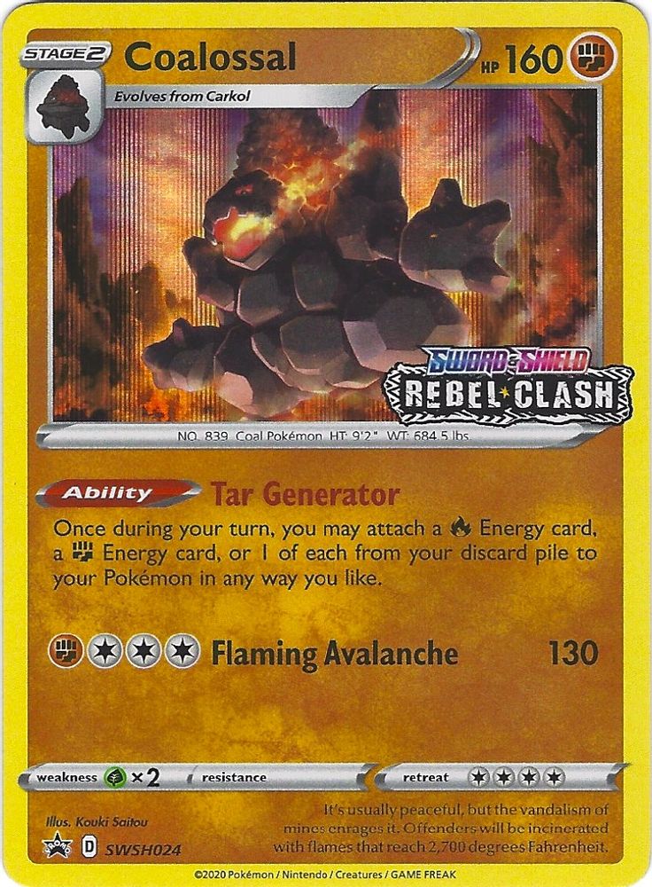 Coalossal - SWSH024 (Prerelease)  - Holofoil SWSH Sword & Shield Promo Cards - Promo