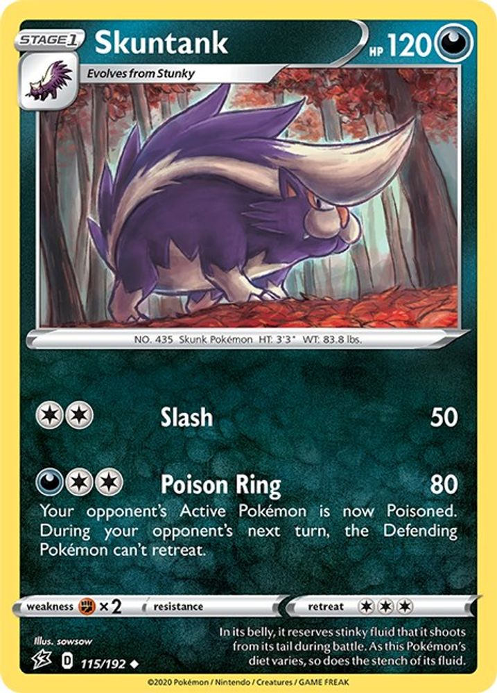 Skuntank 115  SWSH02 Rebel Clash - Uncommon