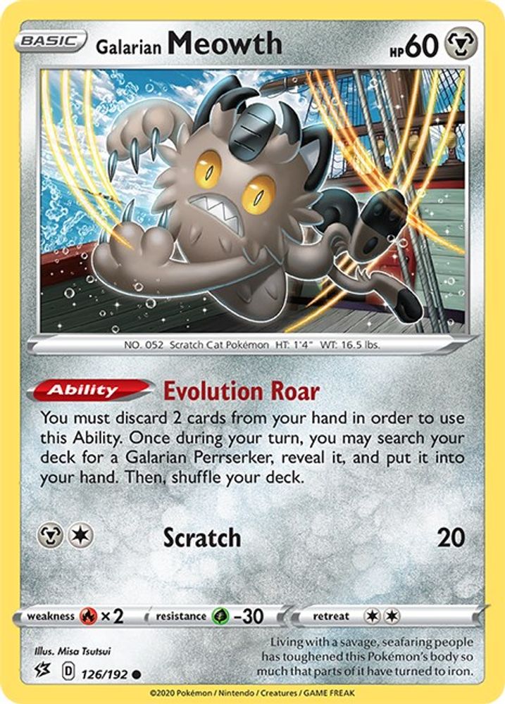 Galarian Meowth 126  SWSH02 Rebel Clash - Common