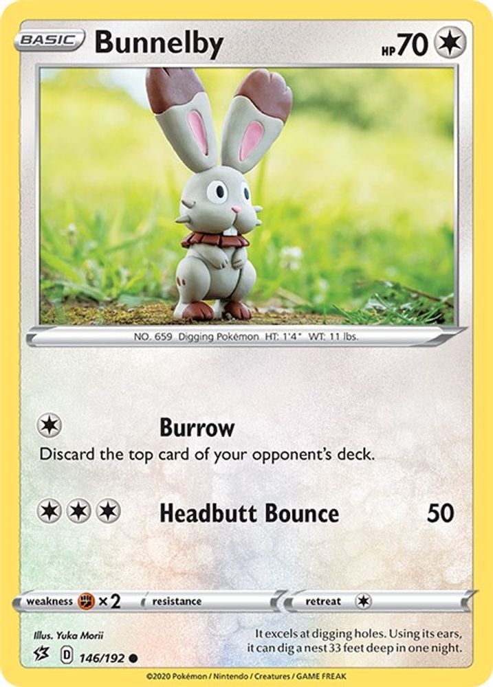 Bunnelby 146  - Reverse Holofoil SWSH02 Rebel Clash - Common