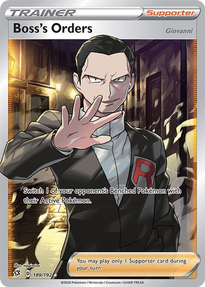 Boss's Orders (Full Art) 189  - Holofoil SWSH02 Rebel Clash - Ultra Rare