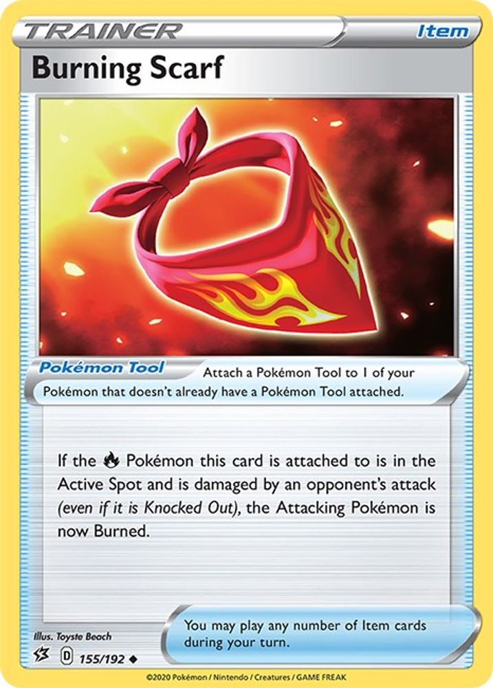 Burning Scarf 155  - Reverse Holofoil SWSH02 Rebel Clash - Uncommon
