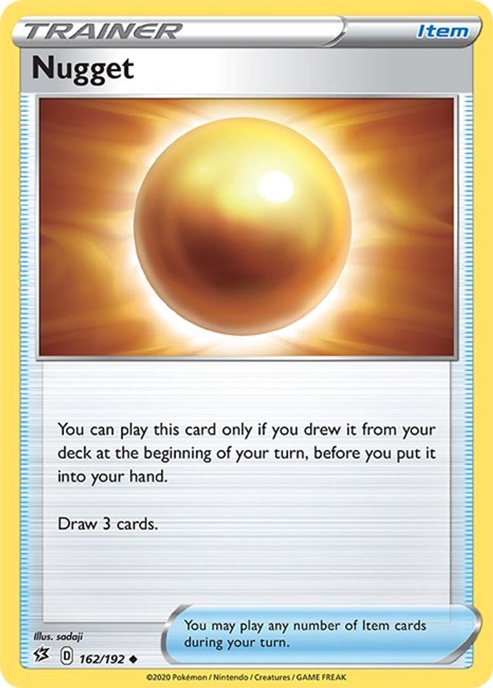 Nugget 162  - Reverse Holofoil SWSH02 Rebel Clash - Uncommon