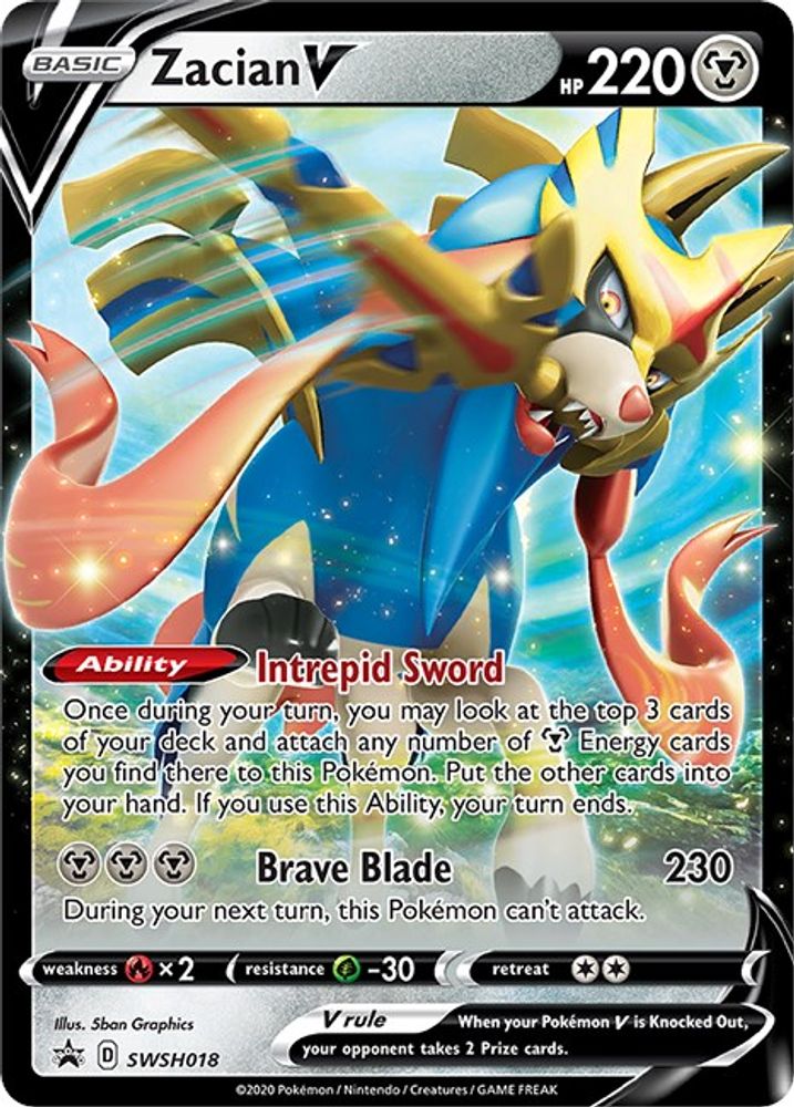 Zacian V SWSH018  - Holofoil SWSH Sword & Shield Promo Cards - Promo