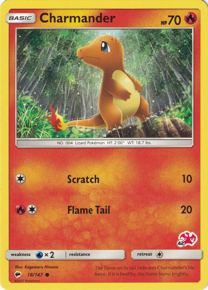 Charmander (#42 Charizard Stamped) 018/147  Battle Academy - Common