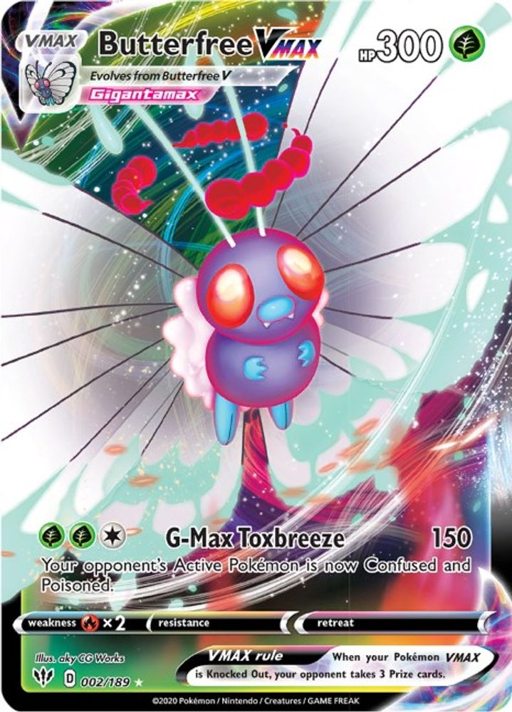 Butterfree VMAX 002  - Holofoil SWSH03 Darkness Ablaze - Ultra Rare