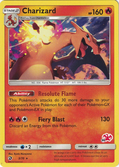 Charizard (#39 Charizard Stamped) 003/70  Battle Academy - Promo