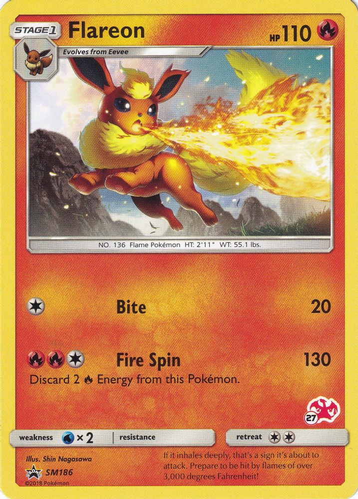Flareon (#27 Charizard Stamped) SM186  Battle Academy - Promo