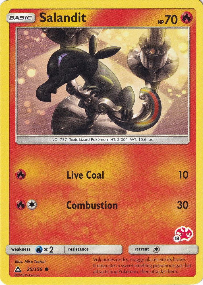 Salandit - 25/156 (#13 Charizard Stamped)/156  Battle Academy - Promo