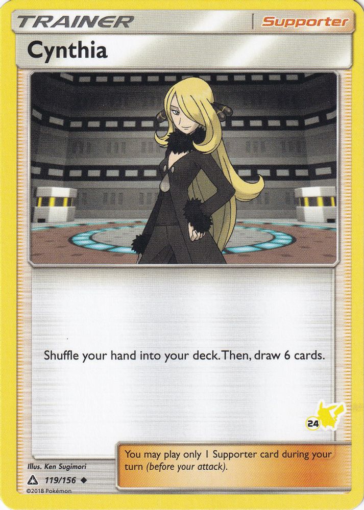 Cynthia - 119/156 (#24 Pikachu Stamped)/156  Battle Academy - Promo
