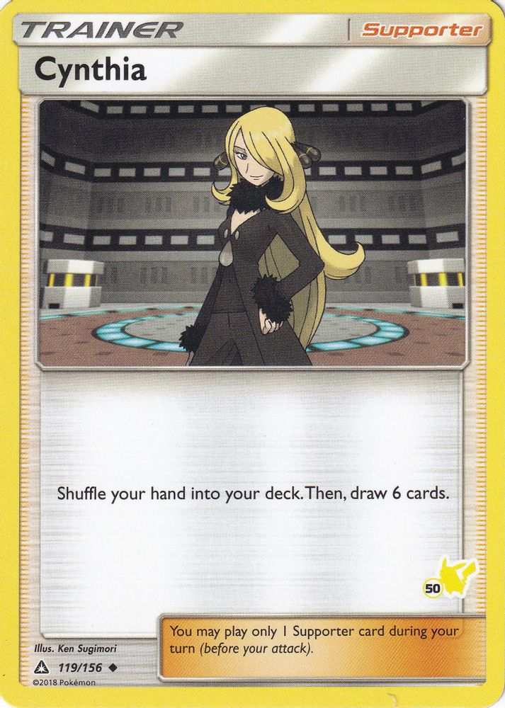 Cynthia - 119/156 (#50 Pikachu Stamped)/156  Battle Academy - Promo