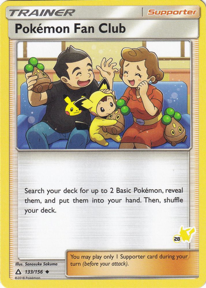 Pokemon Fan Club - 133/156 (#28 Pikachu Stamped)/156  Battle Academy - Promo