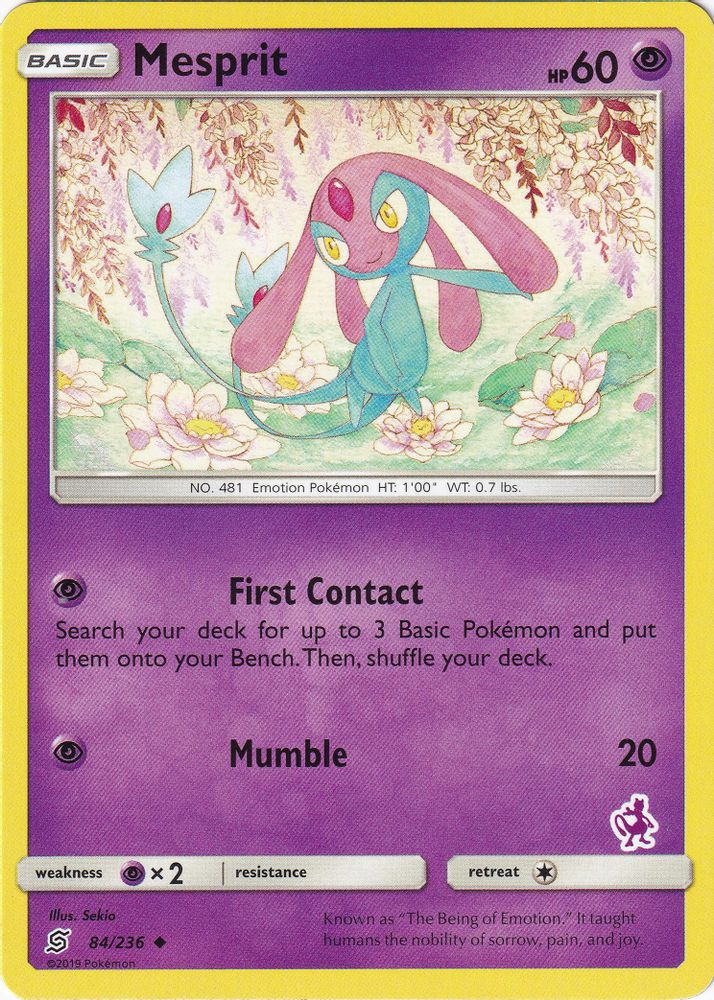 Mesprit - 84/236 (Mewtwo Stamped)/236  Battle Academy - Promo