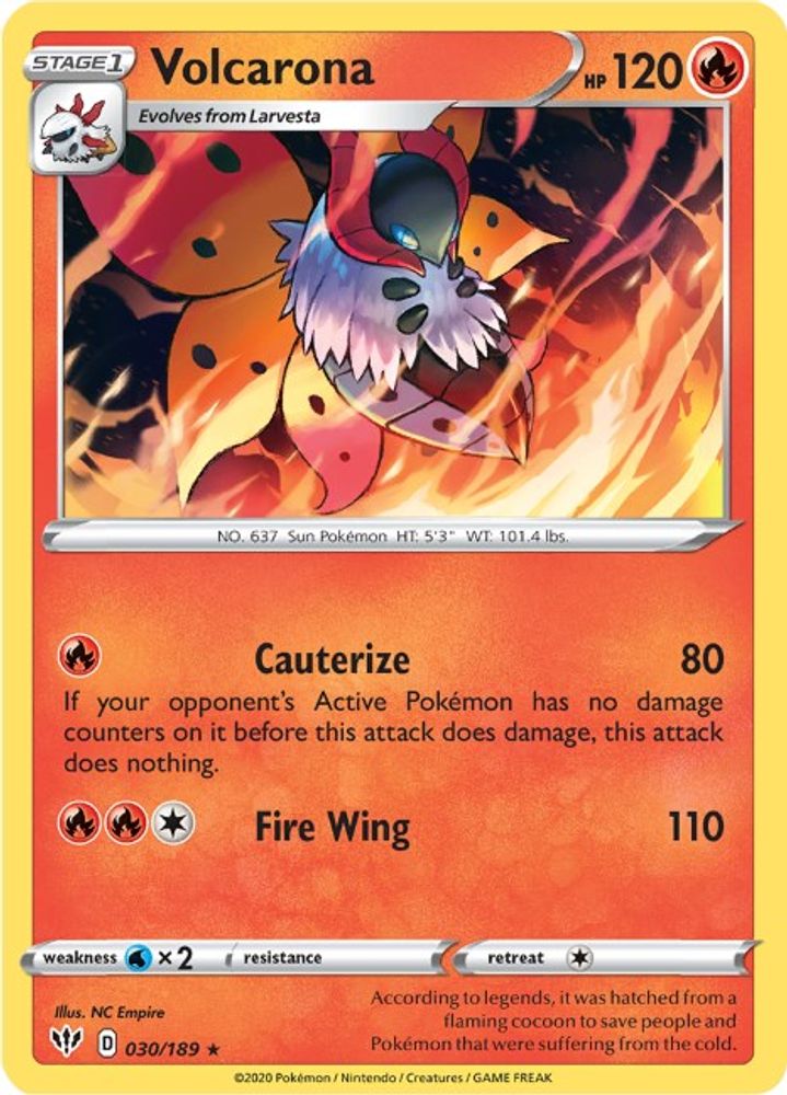 Volcarona 030  SWSH03 Darkness Ablaze - Rare