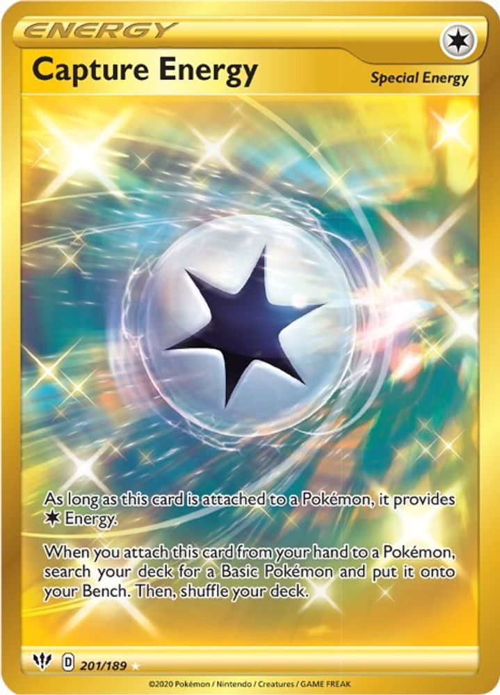 Capture Energy (Secret) 201  - Holofoil SWSH03 Darkness Ablaze - Secret Rare