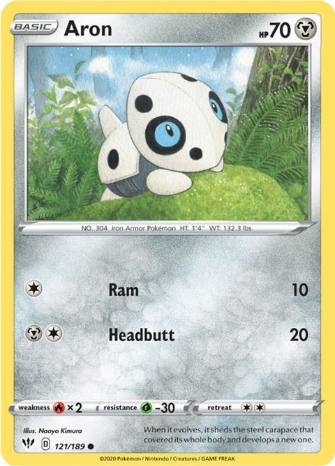 Aron 121  - Reverse Holofoil SWSH03 Darkness Ablaze - Common