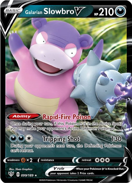 Galarian Slowbro V 099  - Holofoil SWSH03 Darkness Ablaze - Ultra Rare