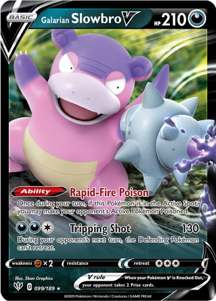 Galarian Slowbro V 099  - Holofoil SWSH03 Darkness Ablaze - Ultra Rare
