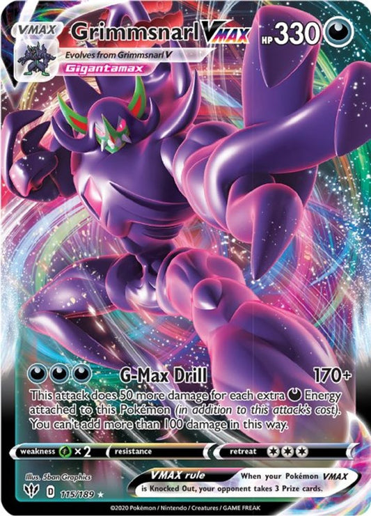 Grimmsnarl VMAX 115  - Holofoil SWSH03 Darkness Ablaze - Ultra Rare