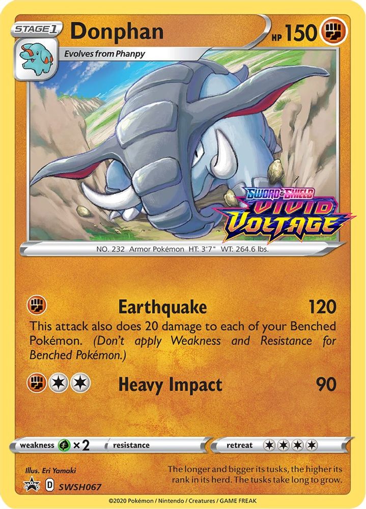 Donphan - SWSH067 (Prerelease)  - Holofoil SWSH Sword & Shield Promo Cards - Promo