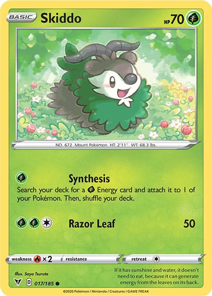 Skiddo 017  - Reverse Holofoil SWSH04 Vivid Voltage - Common