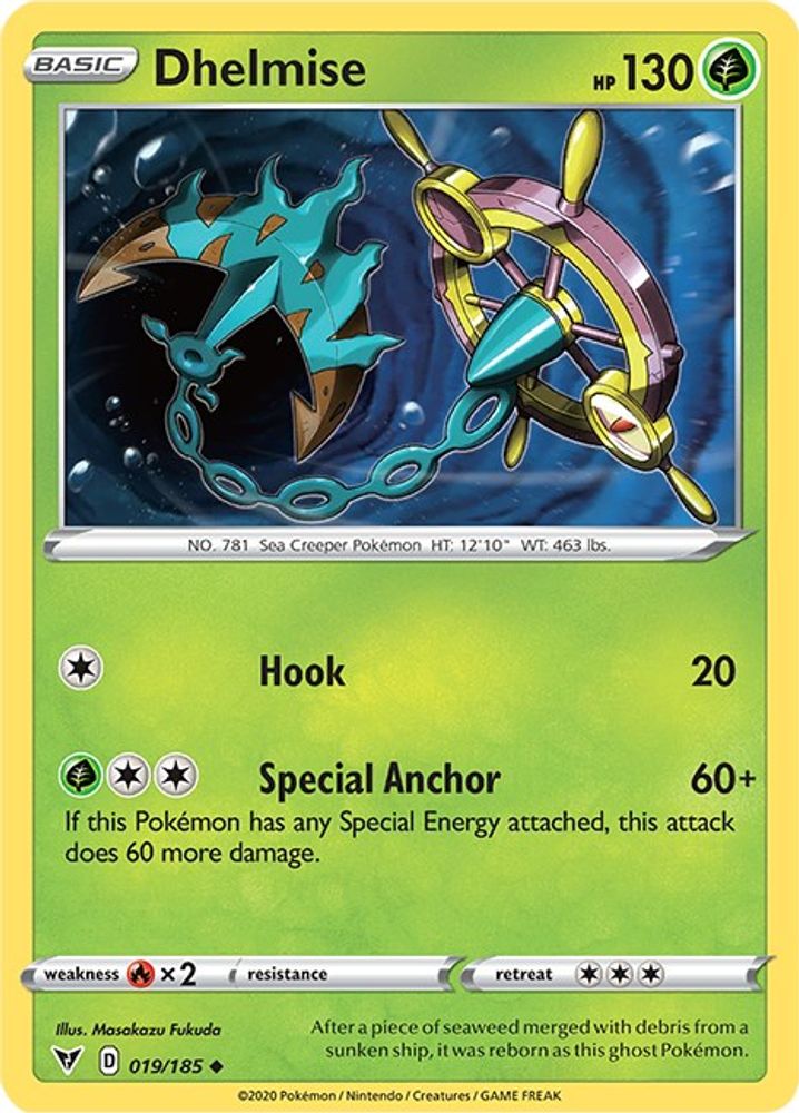 Dhelmise 019  - Reverse Holofoil SWSH04 Vivid Voltage - Uncommon