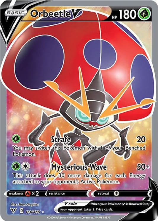 Orbeetle V (Full Art) 166  - Holofoil SWSH04 Vivid Voltage - Ultra Rare