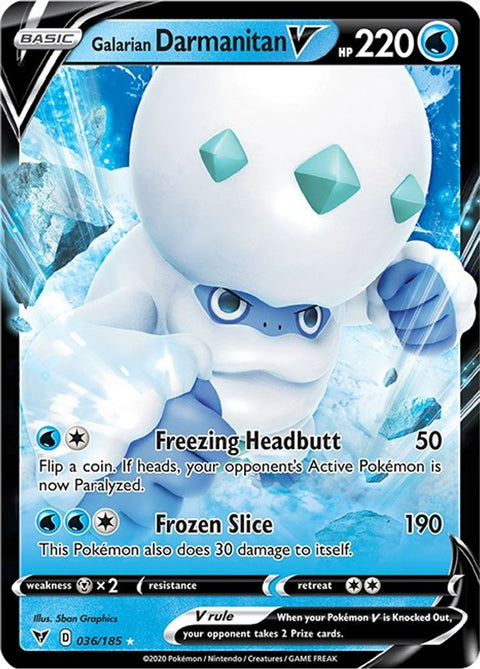 Galarian Darmanitan V 036  - Holofoil SWSH04 Vivid Voltage - Ultra Rare