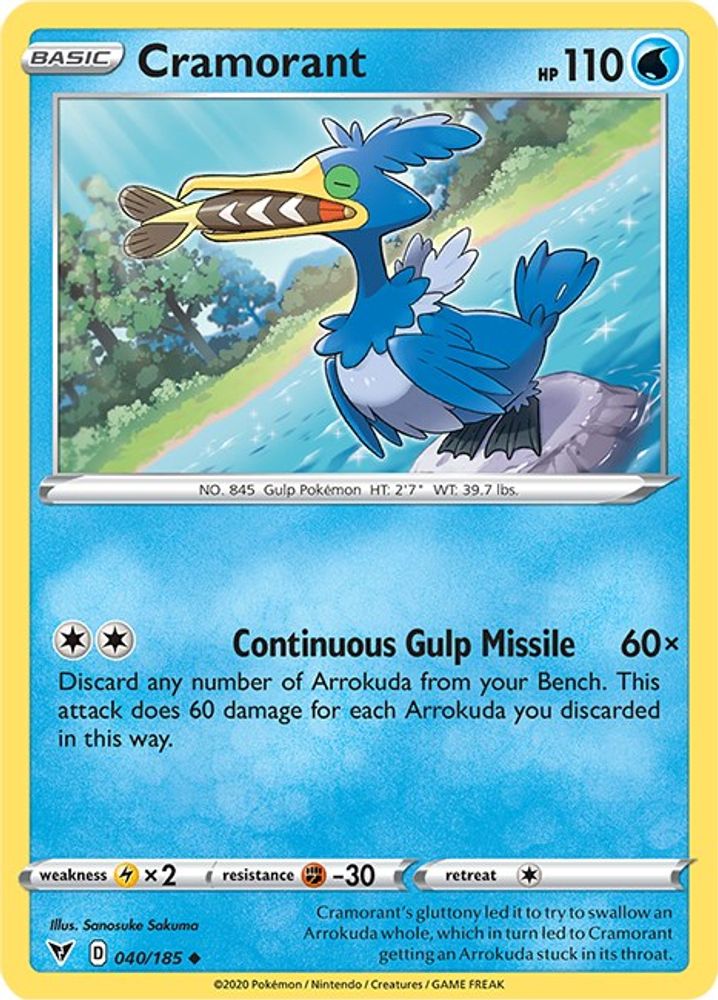 Cramorant 040  - Reverse Holofoil SWSH04 Vivid Voltage - Uncommon