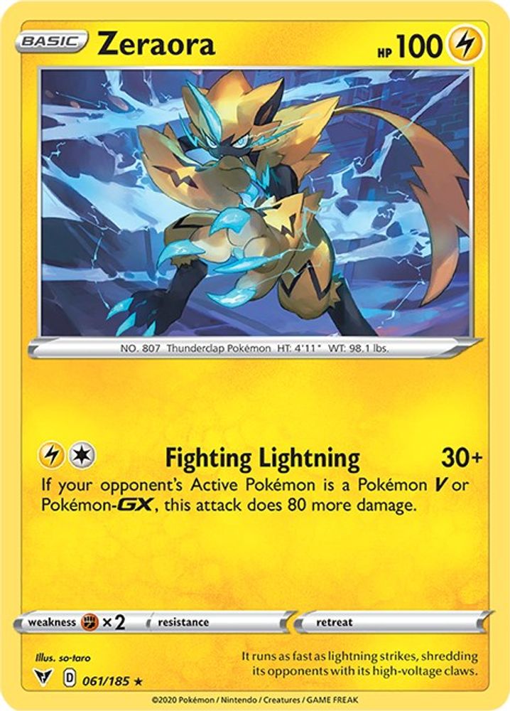 Zeraora 061  - Holofoil SWSH04 Vivid Voltage - Holo Rare