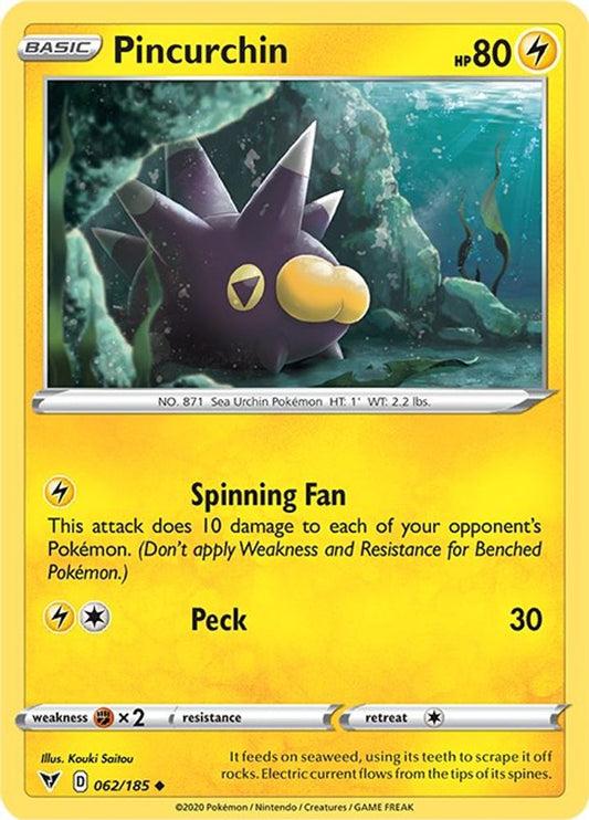 Pincurchin 062  - Reverse Holofoil SWSH04 Vivid Voltage - Uncommon