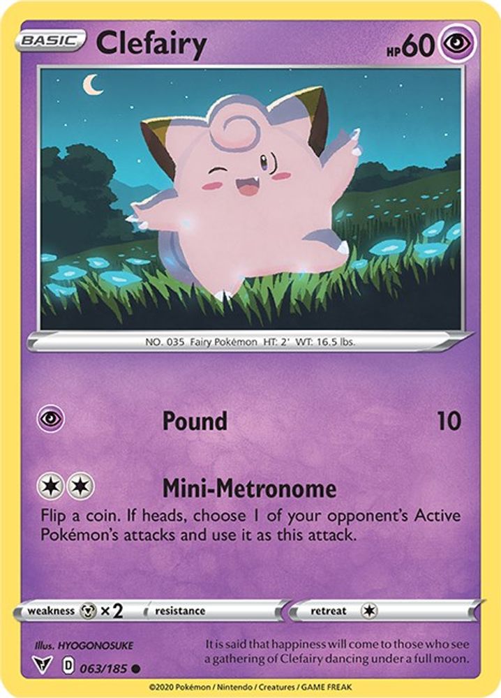 Clefairy 063  - Reverse Holofoil SWSH04 Vivid Voltage - Common