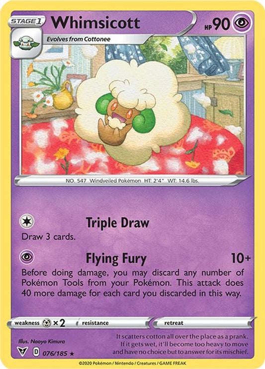 Whimsicott 076  - Reverse Holofoil SWSH04 Vivid Voltage - Rare