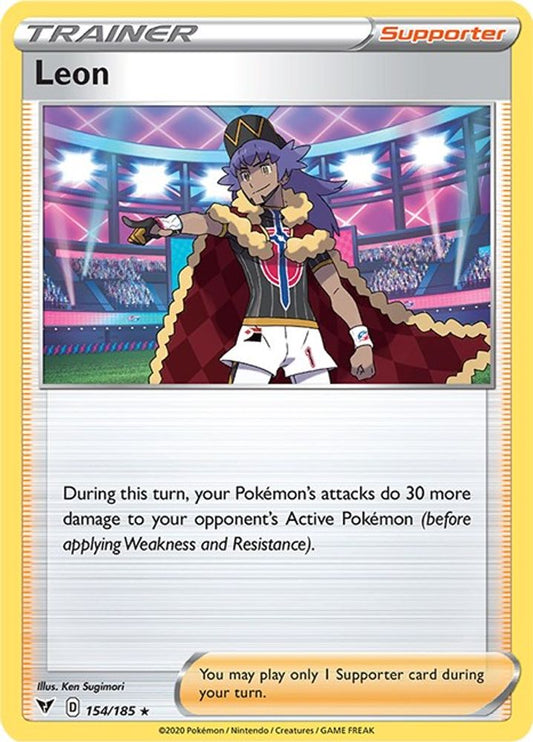 Leon 154  - Holofoil SWSH04 Vivid Voltage - Holo Rare