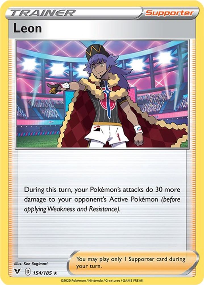 Leon 154  - Reverse Holofoil SWSH04 Vivid Voltage - Holo Rare
