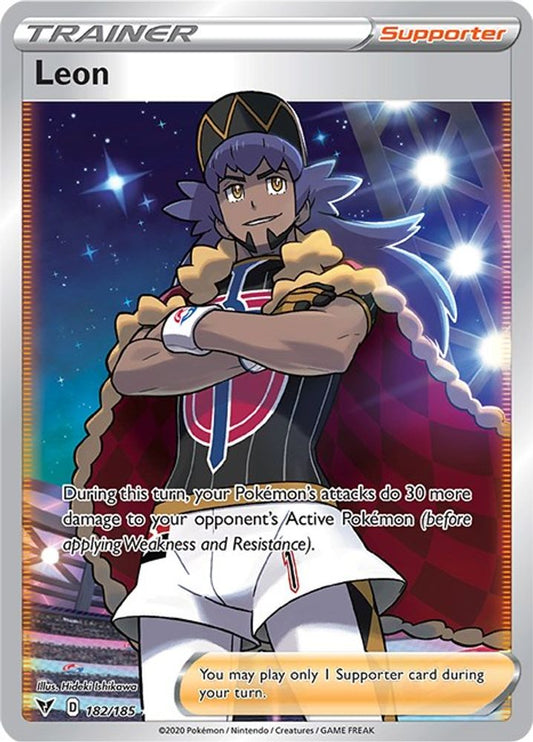 Leon (Full Art) 182  - Holofoil SWSH04 Vivid Voltage - Ultra Rare