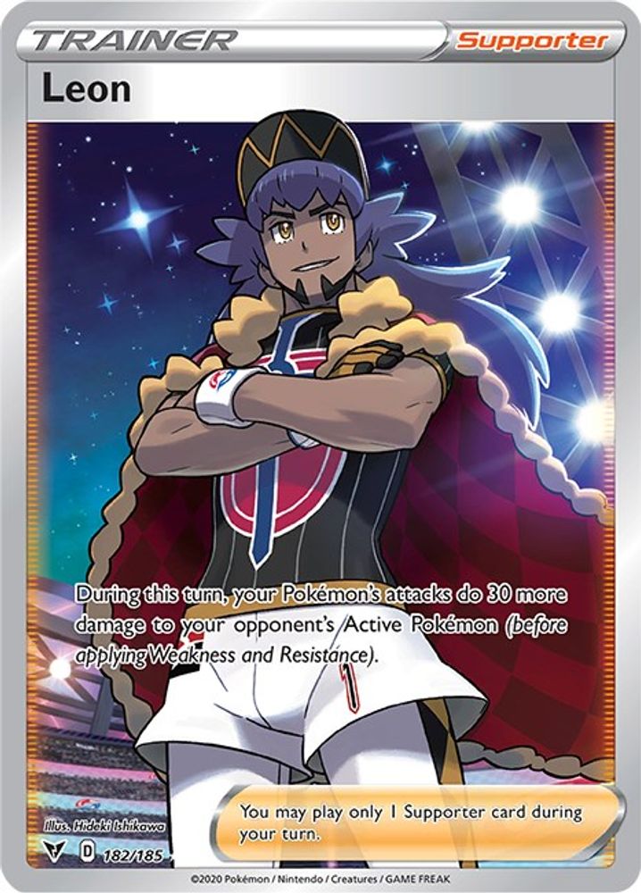 Leon (Full Art) 182  - Holofoil SWSH04 Vivid Voltage - Ultra Rare
