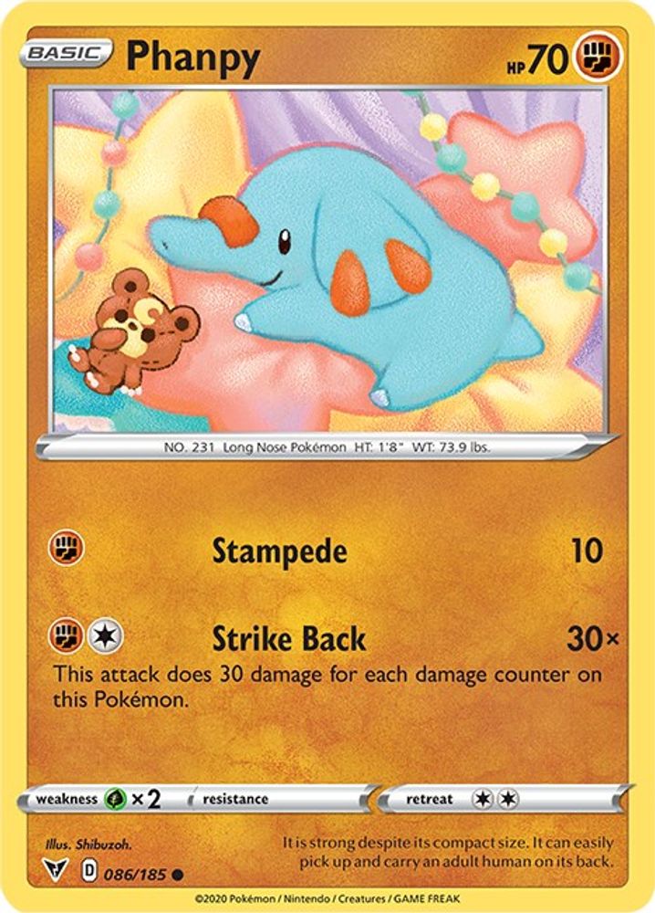 Phanpy 086  - Reverse Holofoil SWSH04 Vivid Voltage - Common