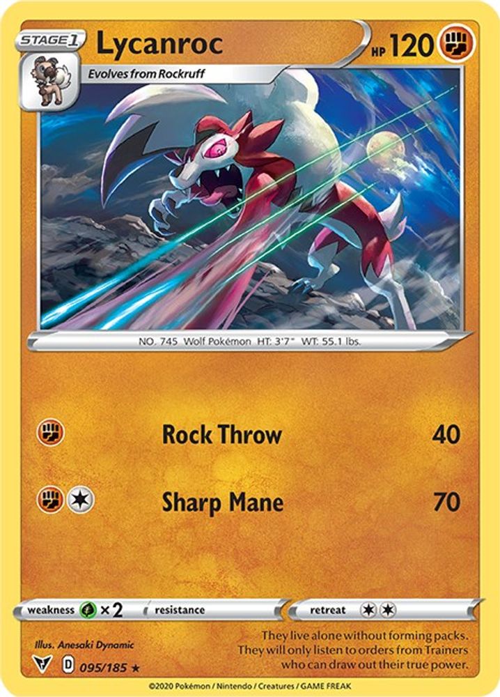 Lycanroc 095  SWSH04 Vivid Voltage - Rare