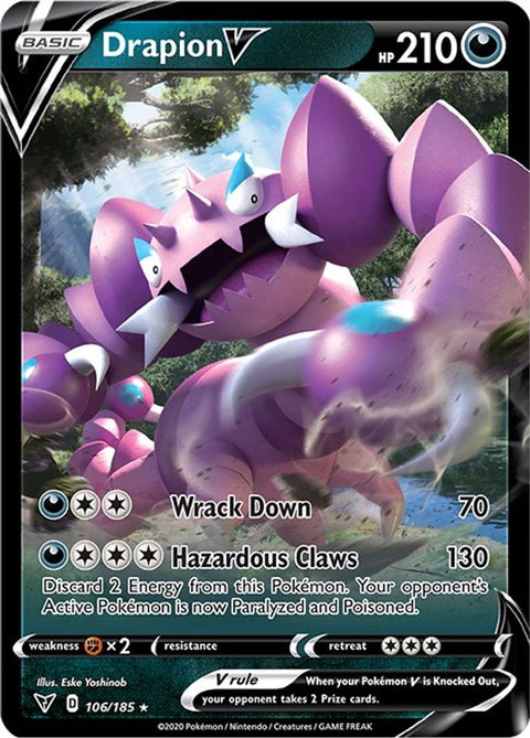 Drapion V 106  - Holofoil SWSH04 Vivid Voltage - Ultra Rare