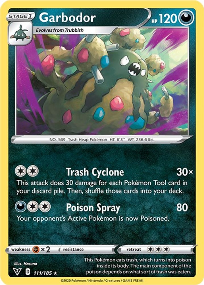 Garbodor 111  - Reverse Holofoil SWSH04 Vivid Voltage - Rare