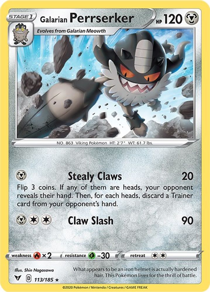 Galarian Perrserker 113  SWSH04 Vivid Voltage - Rare