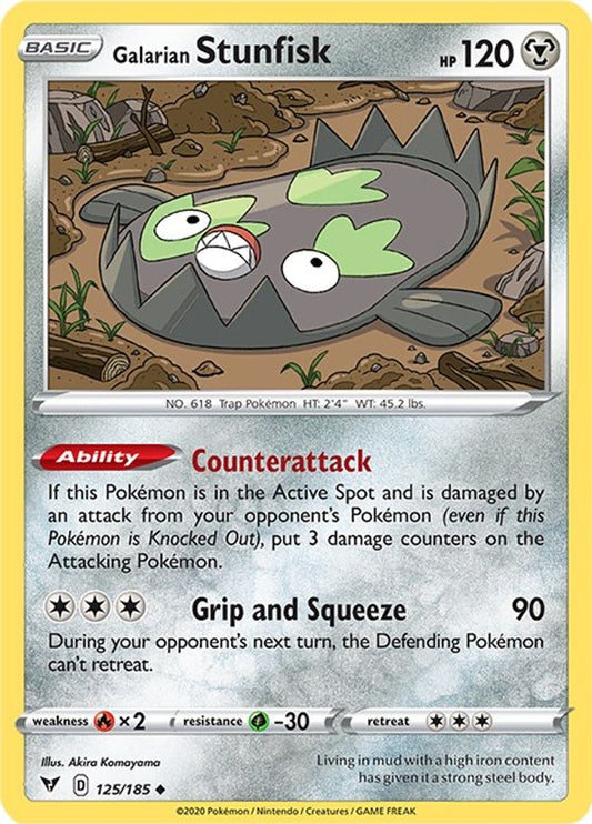 Galarian Stunfisk 125  - Reverse Holofoil SWSH04 Vivid Voltage - Uncommon