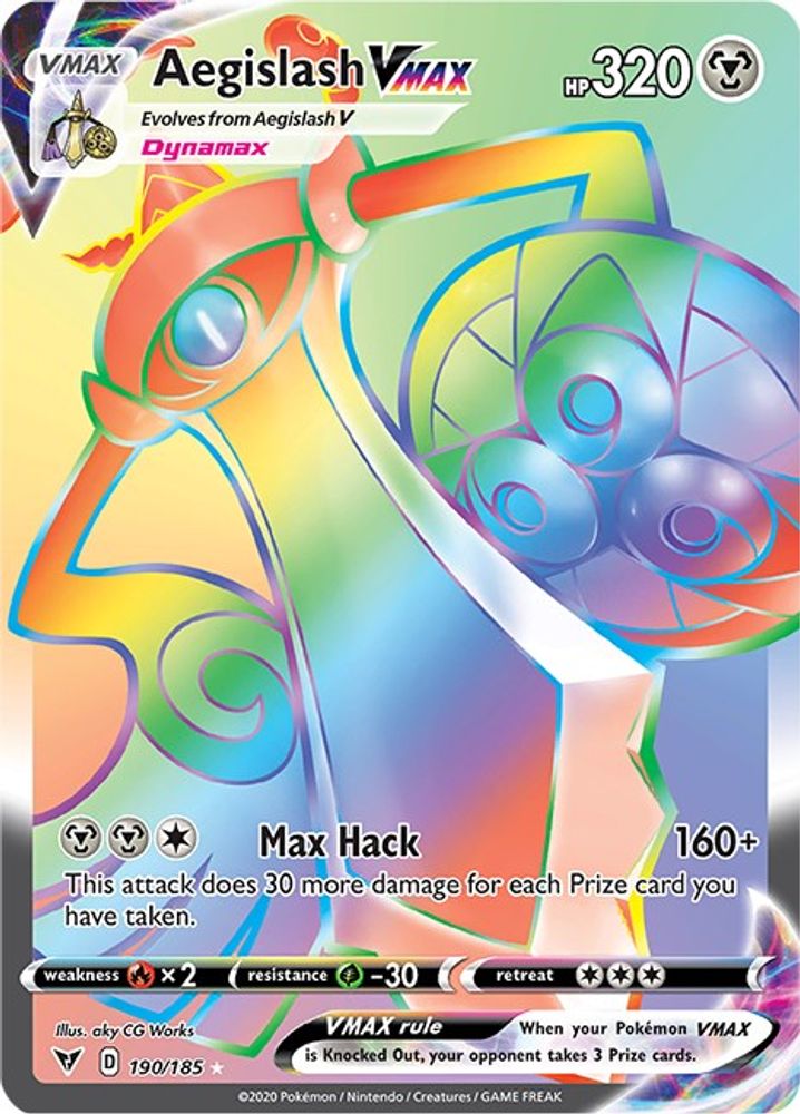 Aegislash VMAX (Secret) 190  - Holofoil SWSH04 Vivid Voltage - Secret Rare