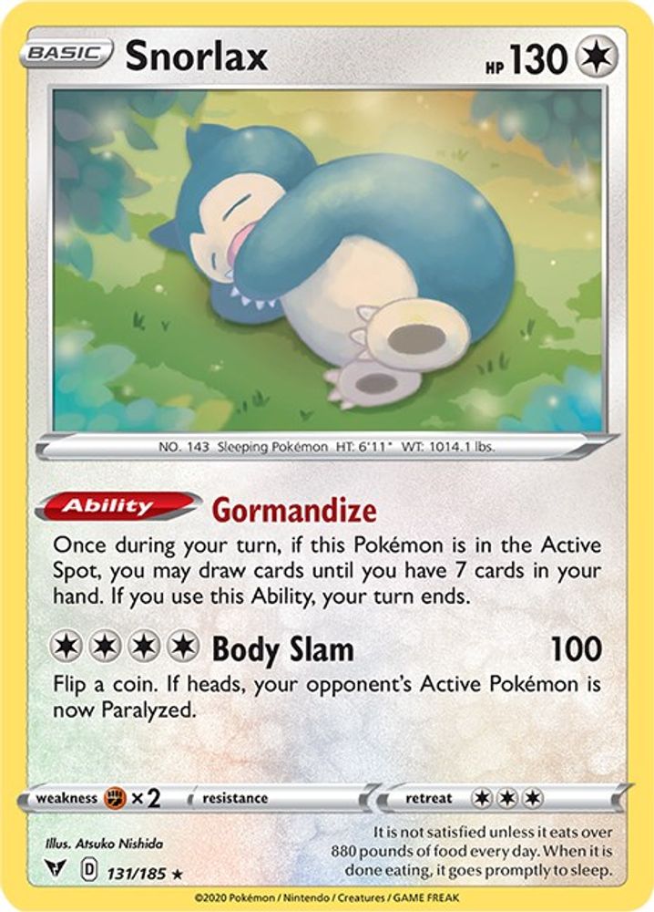 Snorlax 131  - Holofoil SWSH04 Vivid Voltage - Holo Rare