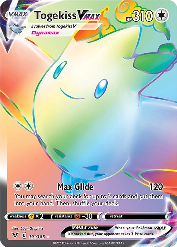Togekiss VMAX (Secret) 191  - Holofoil SWSH04 Vivid Voltage - Secret Rare