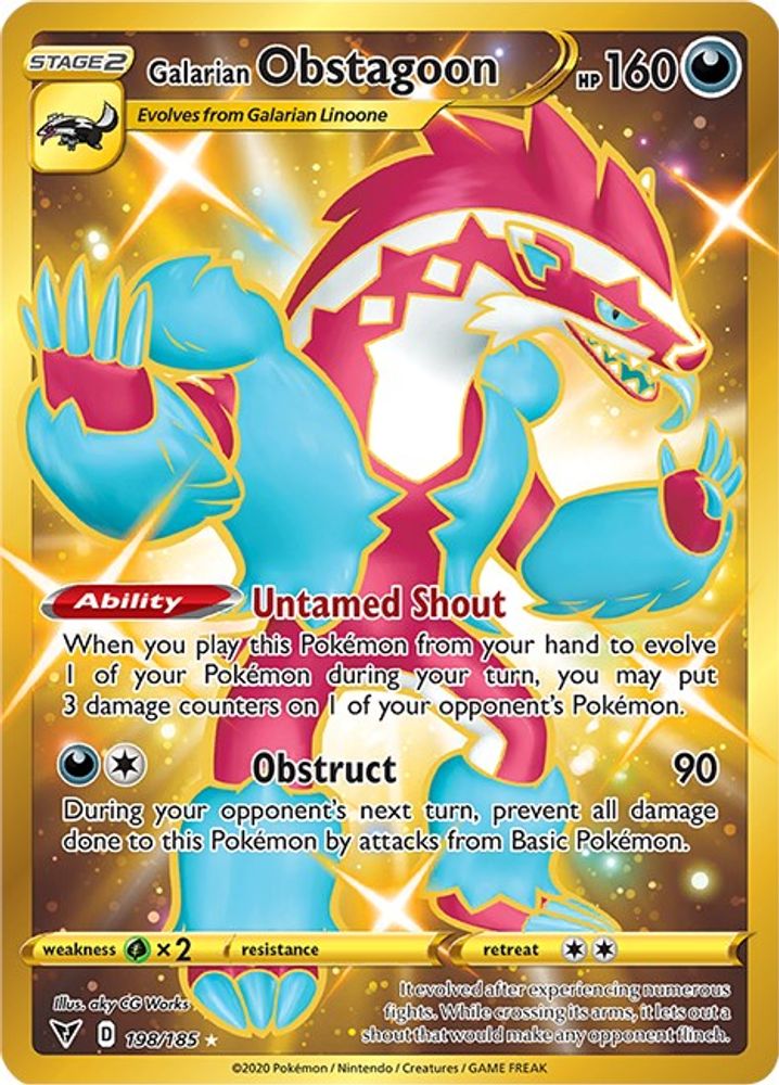 Galarian Obstagoon (Secret) 198  - Holofoil SWSH04 Vivid Voltage - Secret Rare