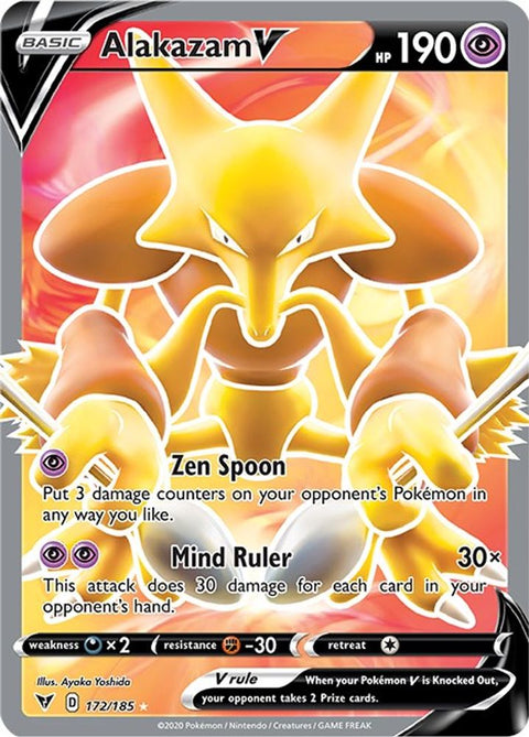 Alakazam V (Full Art) 172  - Holofoil SWSH04 Vivid Voltage - Ultra Rare