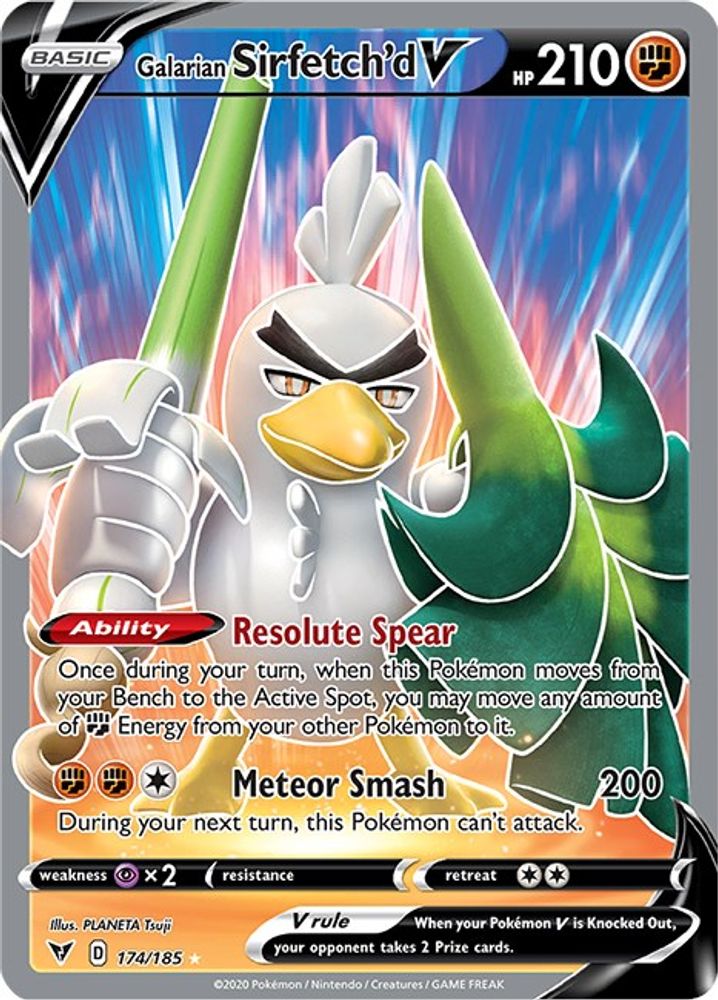 Galarian Sirfetch'd V (Full Art) 174  - Holofoil SWSH04 Vivid Voltage - Ultra Rare