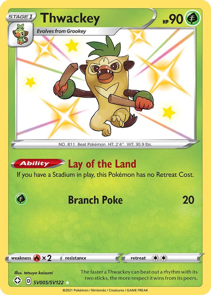 Thwackey SV005  - Holofoil Shining Fates Shiny Vault - Shiny Holo Rare
